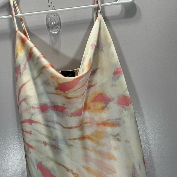 Rue 21 Women’s Pastel Pink Blue Tie Dye Print Satin Mini Slip Dress - Picture 6 of 11